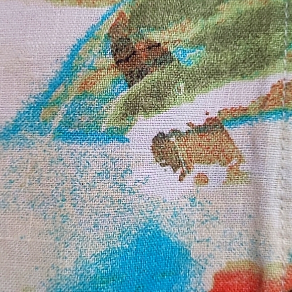 Chicos Linen Tropical Print Shirt Size 3 XL Button Down Resortwear Vacation - Picture 7 of 16